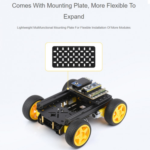 Kit de châssis de robot mobile intelligent Waveshare, châssis : avec absorbeur de chocs (roues Mecanum) SW002B1527-014